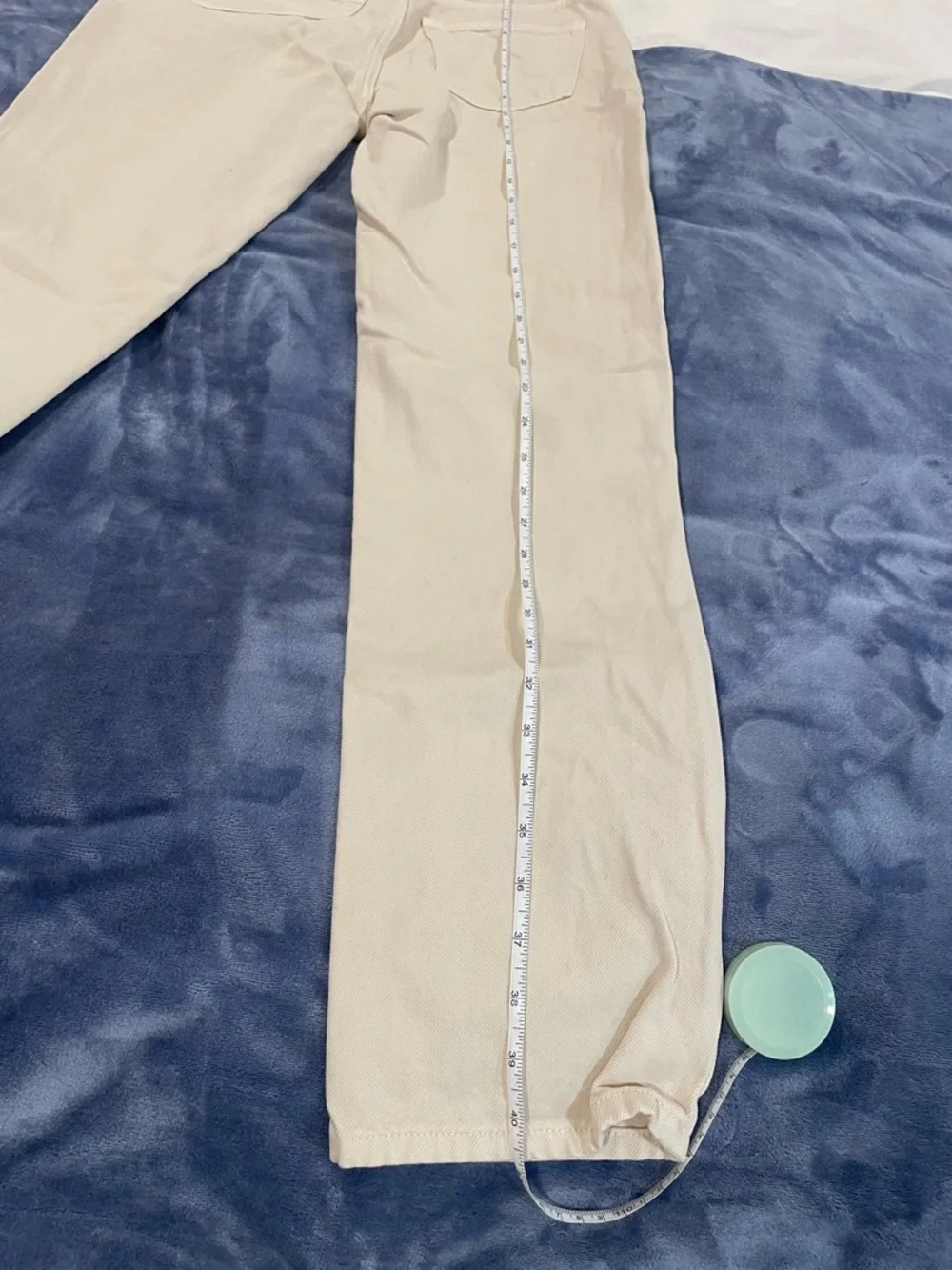 Rouje Straight Leg Jeans in Beige - Picture 7 of 7